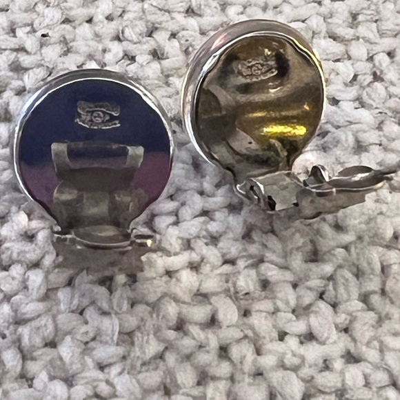 CHANEL Vintage Iridescent Logo Earrings - Picture 3 of 7